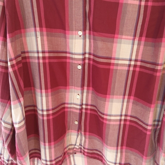 OLD NAVY XL CLASSIC SHIRT PINK PLAID - Picture 4 of 5